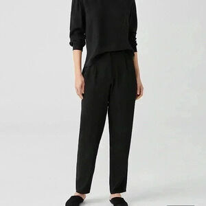 Pat Argenti | 80’s Deadstock Black 100% Pure Silk Pleated Dress Pants/Trousers